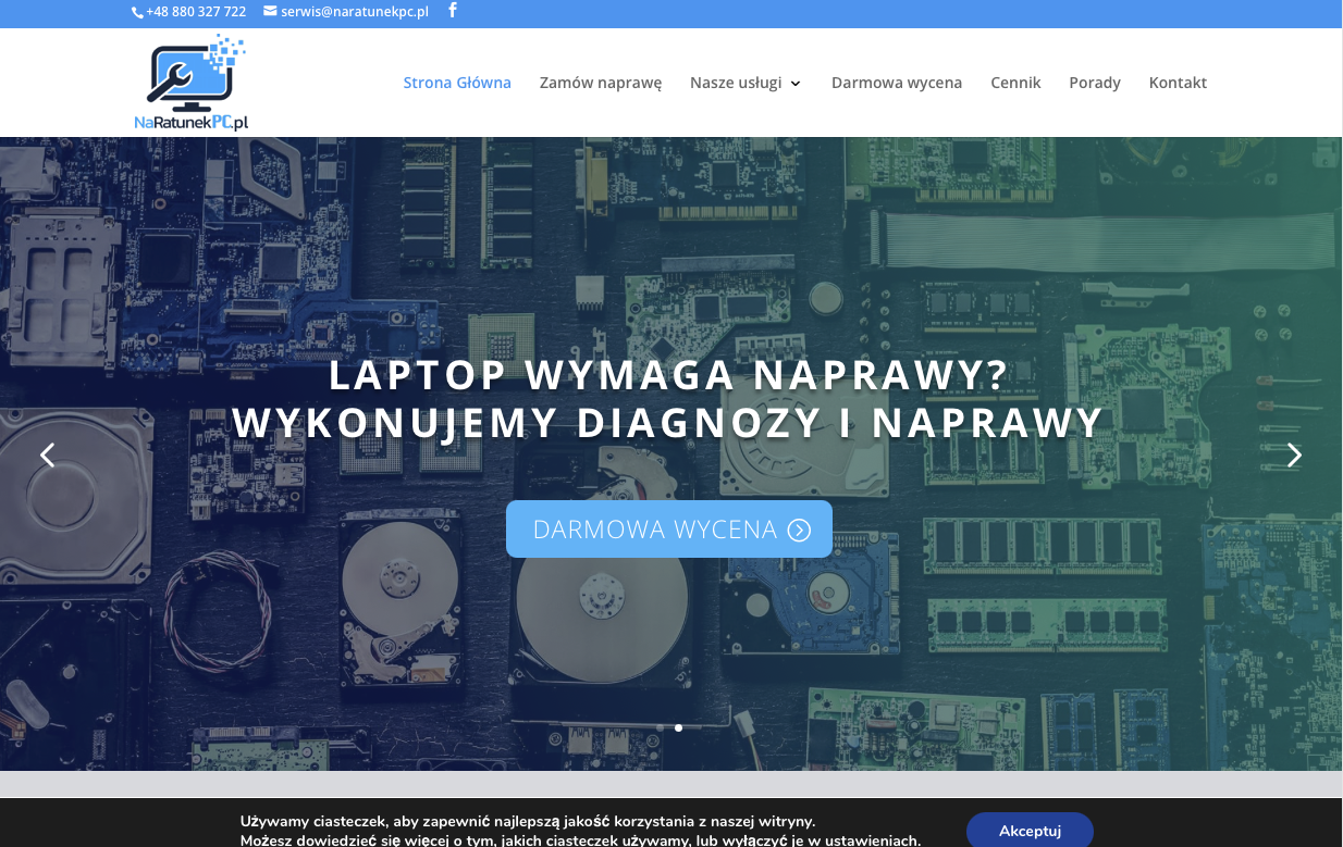 Na Ratunek PC — landing serwisowy